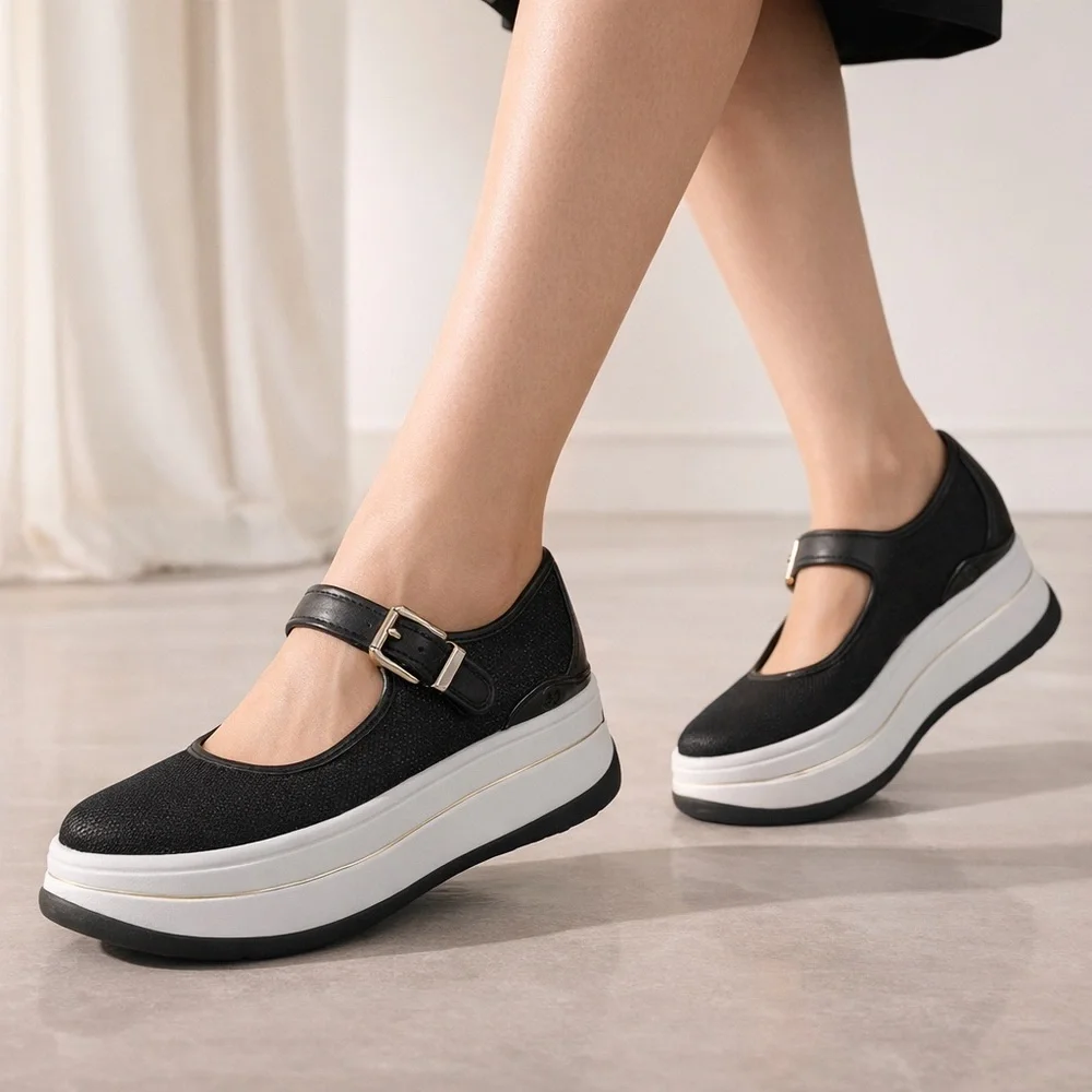 New Michael Kors Hayes Mary Jane Platform Sneakers Black Mesh Sz 8 MSRP$175 - Picture 2 of 15